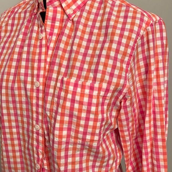 J. Crew Men's Orange Plaid Long Sleeve Button Up shirt Size Extra Small - Picture 2 of 8